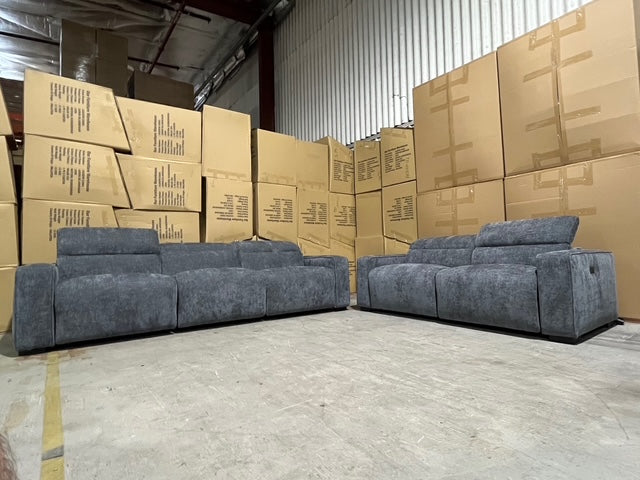 Watford 3 + 2 Electric Recliners in Dark Grey