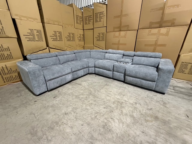 Bendigo 6pce lounge Electric Recliners Mid Grey
