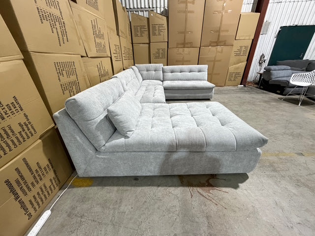 Luxor Modular Reversible Chaise Lounge Light Grey