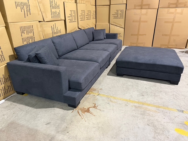 Prince 4 seater Lounge + Ottoman Licorice Colour
