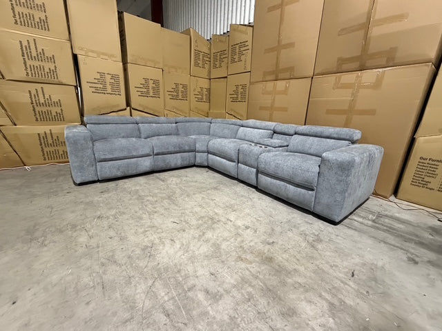 Bendigo 6pce lounge Electric Recliners Mid Grey