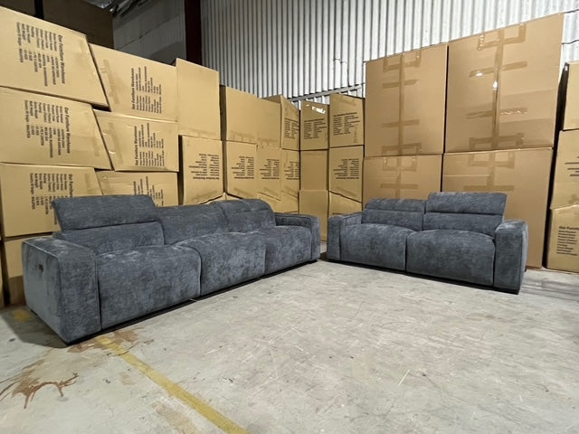 Watford 3 + 2 Electric Recliners in Dark Grey
