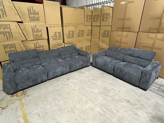 Watford 3 + 2 Electric Recliners in Dark Grey