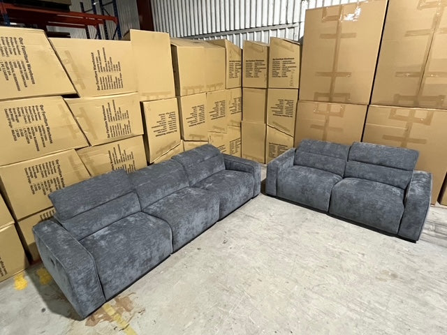 Watford 3 + 2 Electric Recliners in Dark Grey