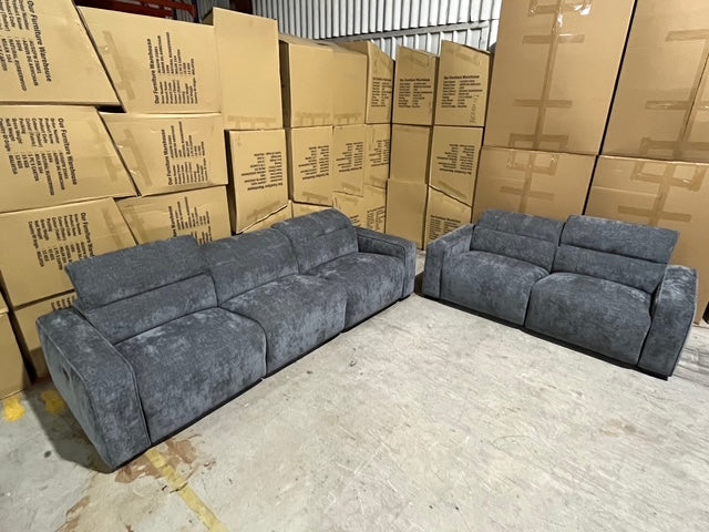 Watford 3 + 2 Electric Recliners in Dark Grey