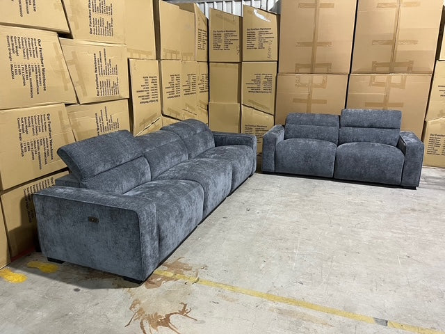 Watford 3 + 2 Electric Recliners in Dark Grey
