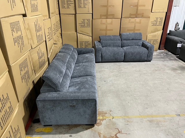 Watford 3 + 2 Electric Recliners in Dark Grey