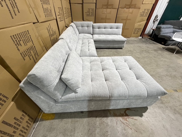 Luxor Modular Reversible Chaise Lounge Light Grey