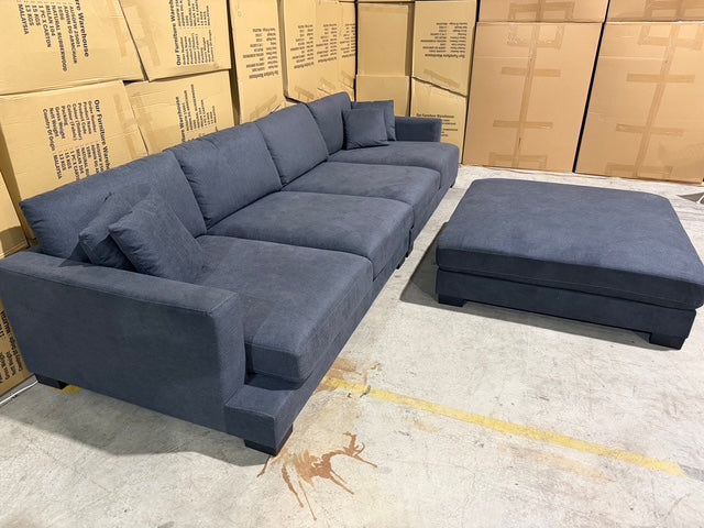 Prince 4 seater Lounge + Ottoman Licorice Colour