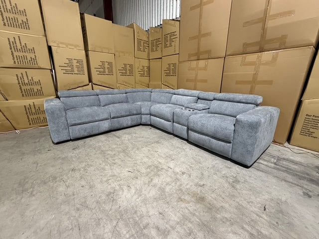 Bendigo 6pce lounge Electric Recliners Mid Grey