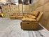 Modena Modular Lounge with 3x Electric recliners Tan leather match