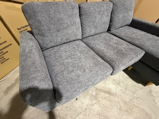 Senna 3 seater Lounge with Reversible chaise + Sofa Bed Dark Grey