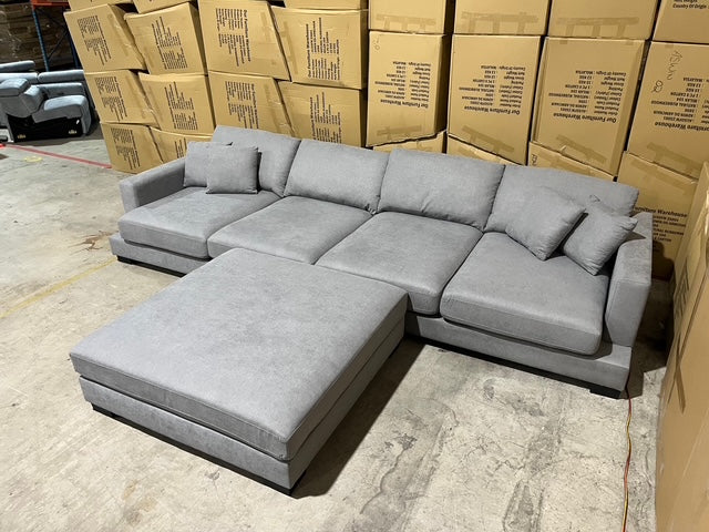 Prince 4 Seater Lounge & Ottoman Fifty Shades Colour