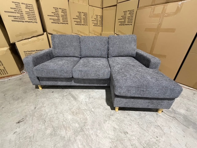 Senna 3 seater Lounge with Reversible chaise + Sofa Bed Dark Grey
