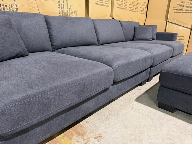 Prince 4 seater Lounge + Ottoman Licorice Colour