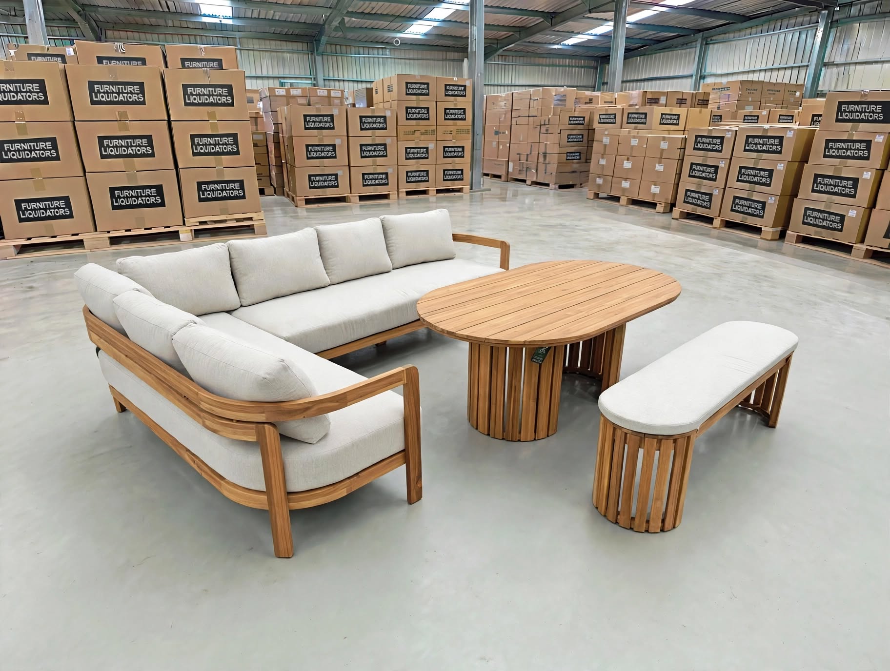 Volare Outdoor Dining Setting CNR Lounge 1700 Table & Bench Seat