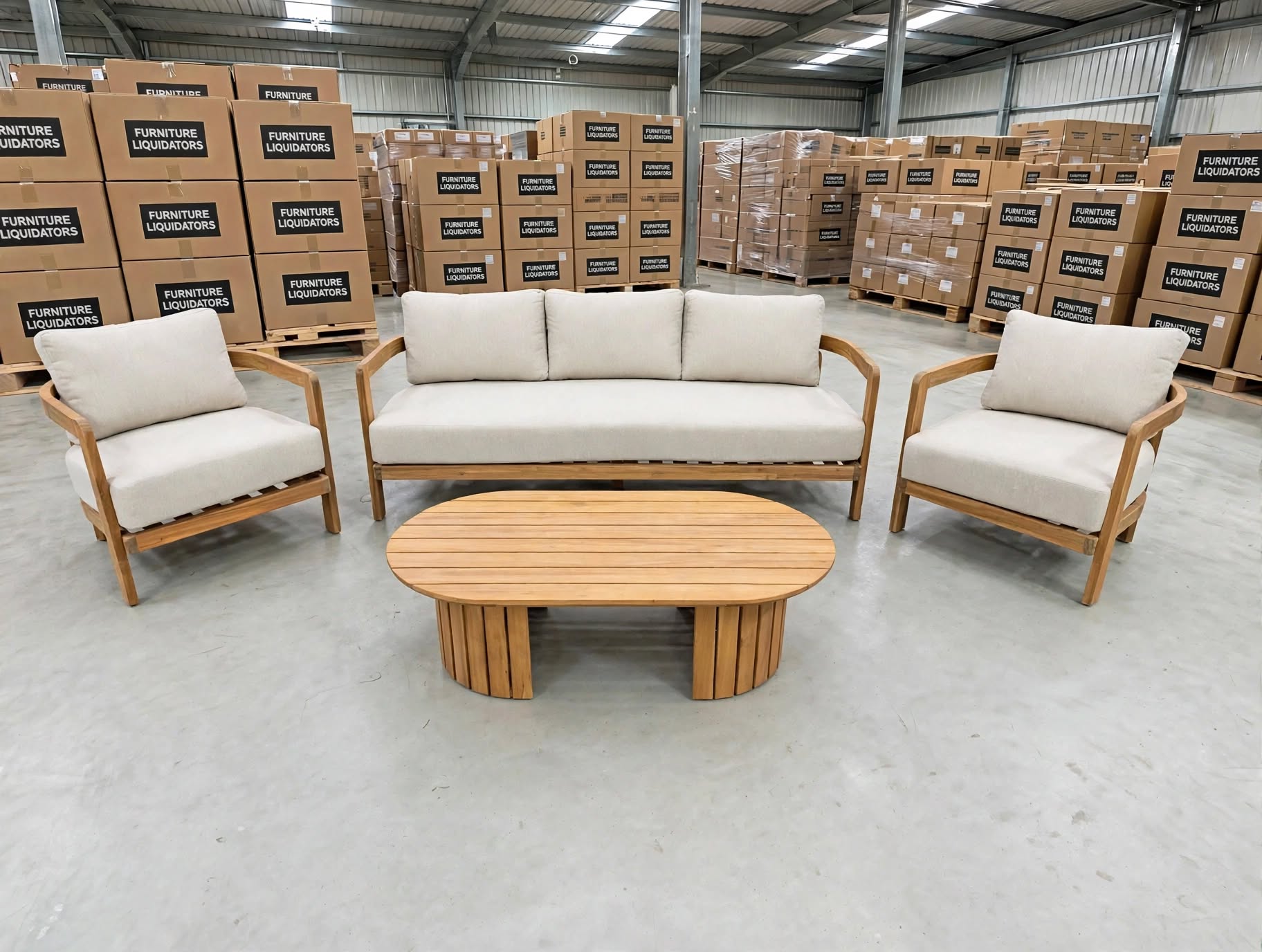 Volare 4pce Outdoor Lounge 3 Seater 2x Singles & Coffee Table