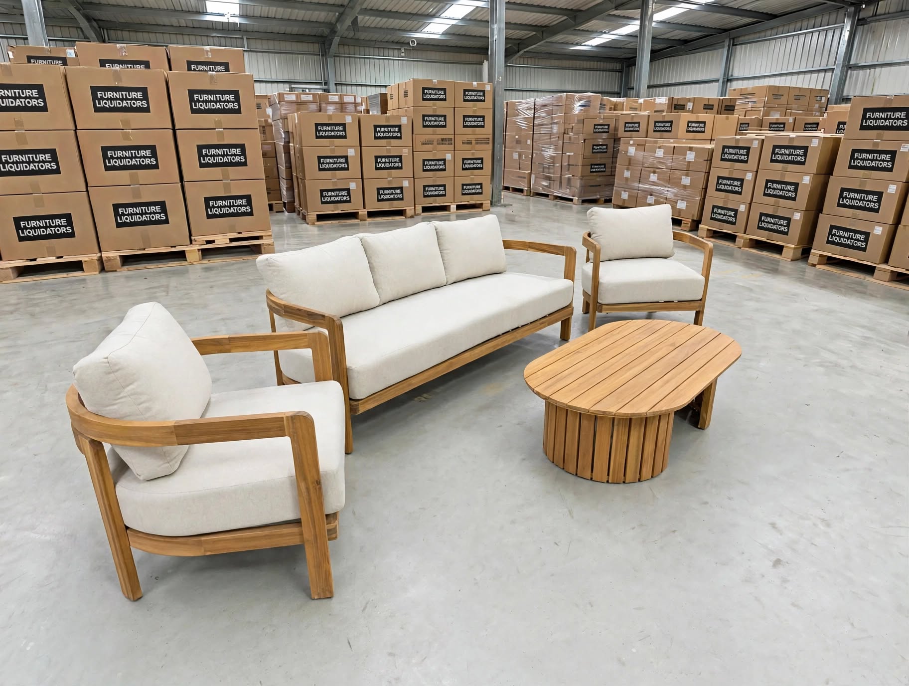 Volare 4pce Outdoor Lounge 3 Seater 2x Singles & Coffee Table