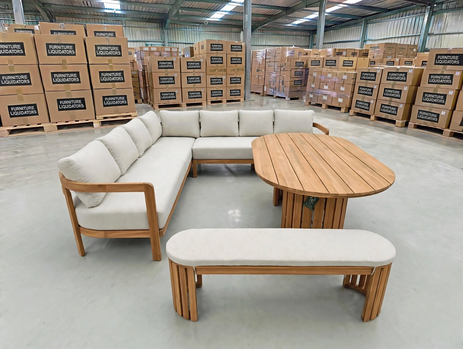 Volare Outdoor Dining Setting CNR Lounge 1700 Table & Bench Seat