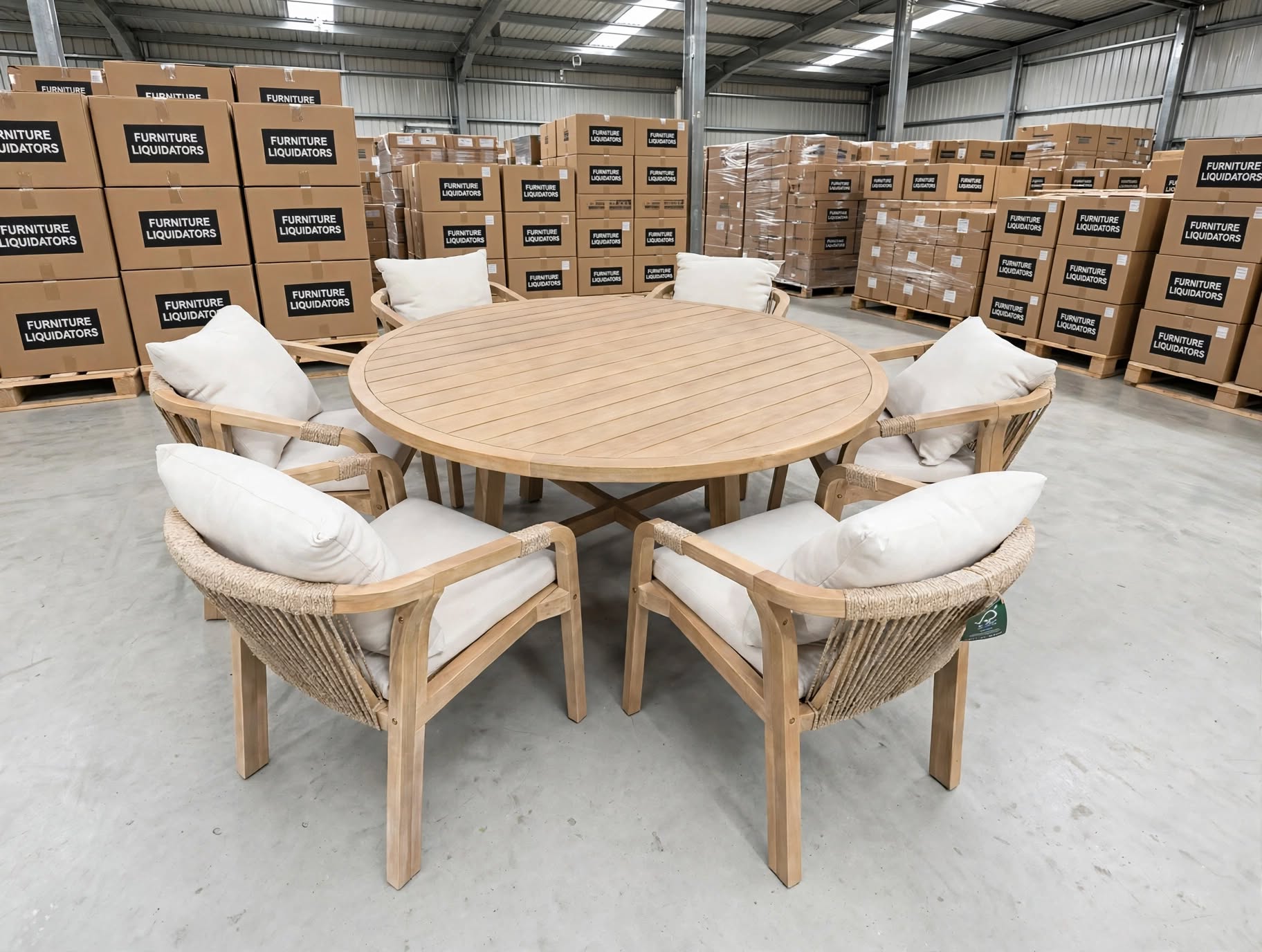 Replay 7 PCE Outdoor Setting 1500 Round Table 6 X Chairs