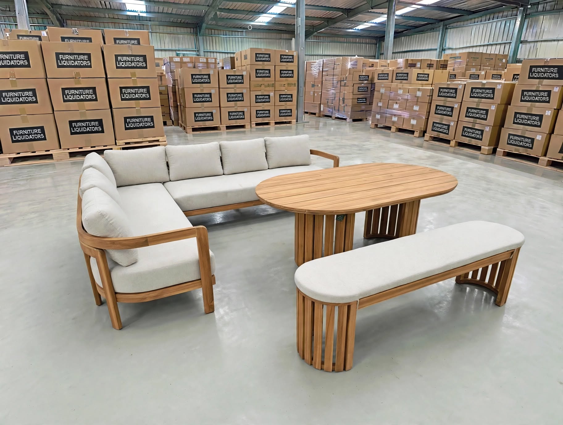Volare Outdoor Dining Setting CNR Lounge 1700 Table & Bench Seat