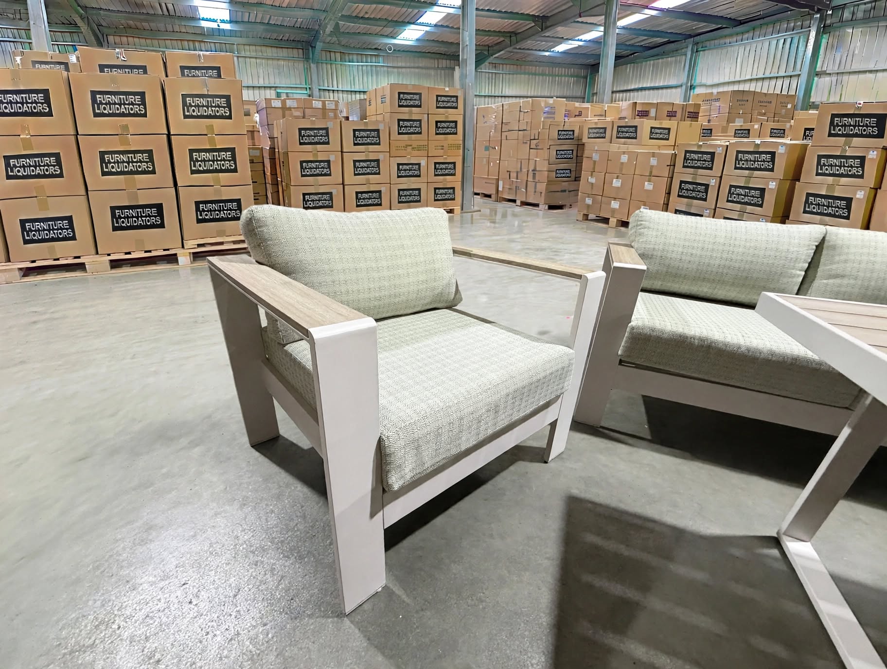 Belden 5PCE Low Dining Setting Table, Bench, Sofa, 2x Single