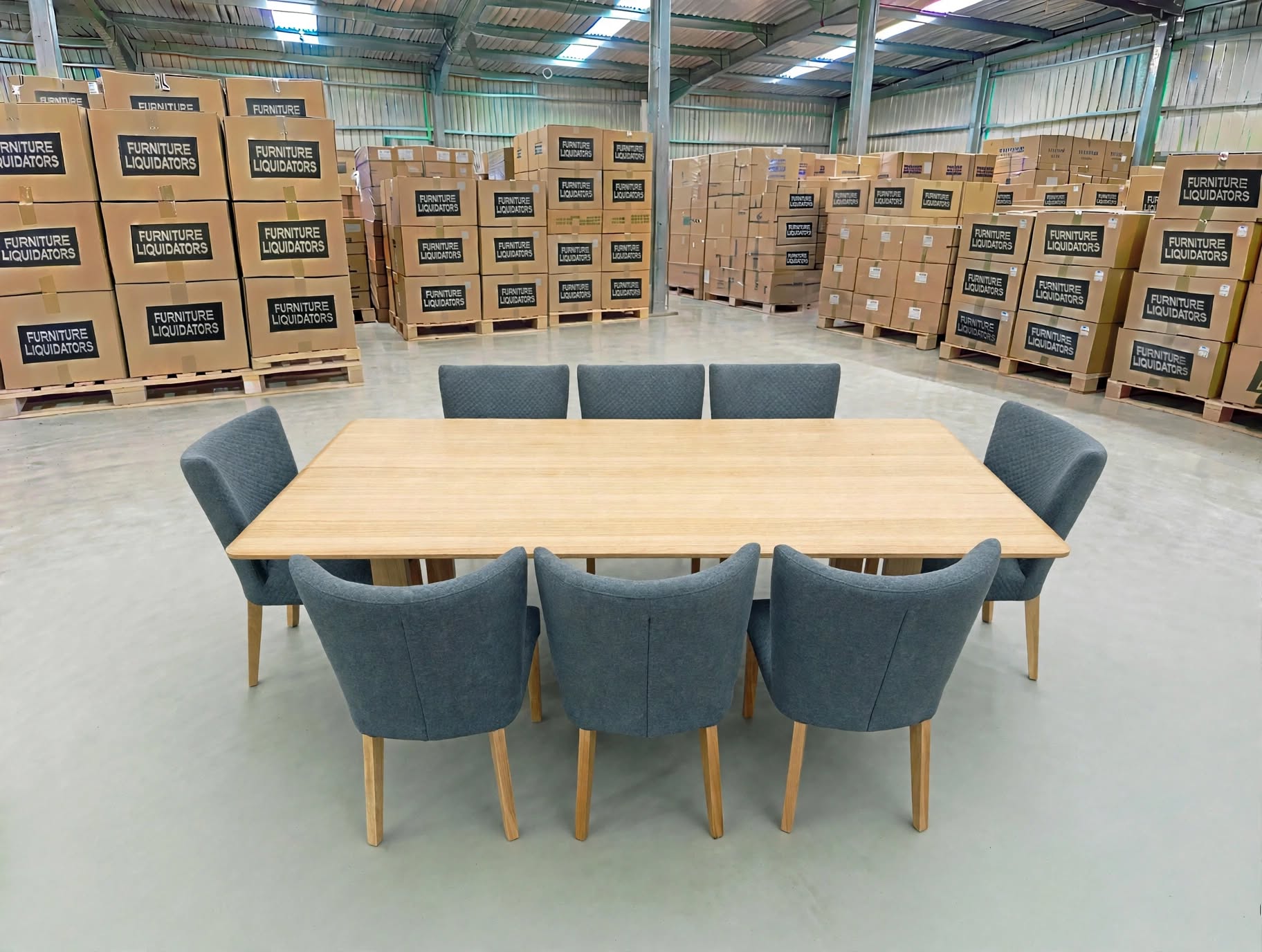 Mitcham Dining Range 2400 9 PCE Set with Tobago Chair Charcoal
