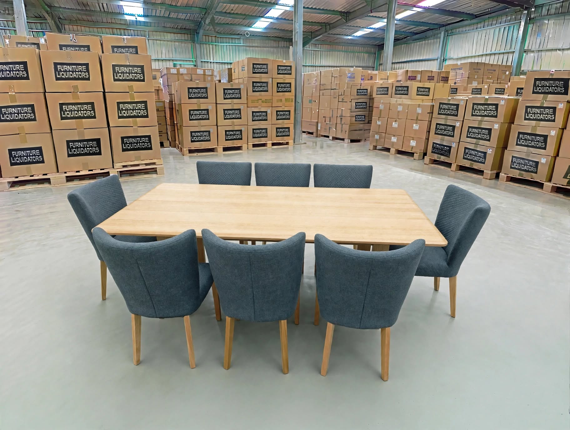 Mitcham Dining Range 2400 9 PCE Set with Tobago Chair Charcoal