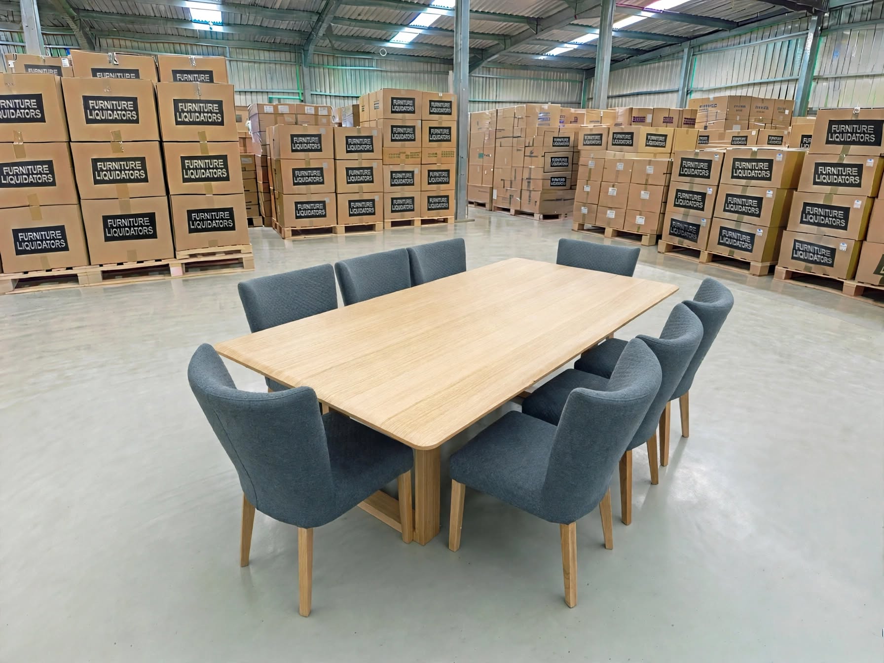 Mitcham Dining Range 2400 9 PCE Set with Tobago Chair Charcoal