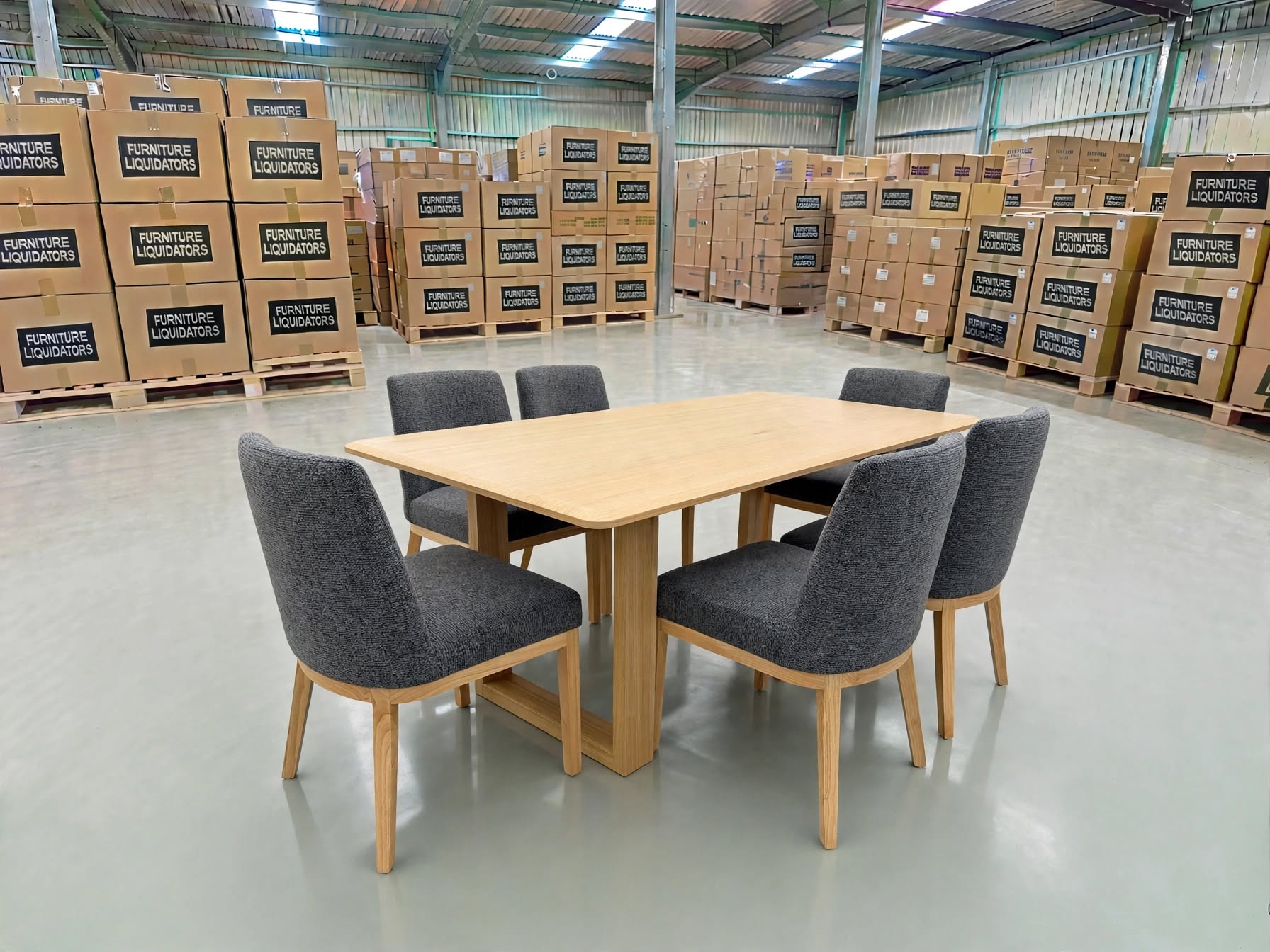 Mitcham 7 Piece Dining Setting With Ginko Chairs