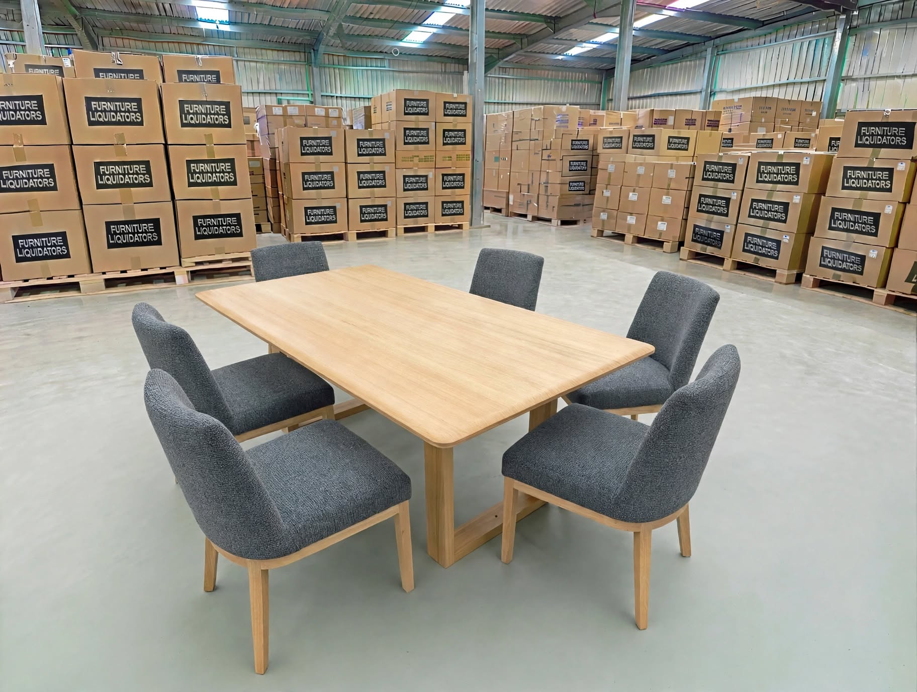 Mitcham 7 Piece Dining Setting With Ginko Chairs