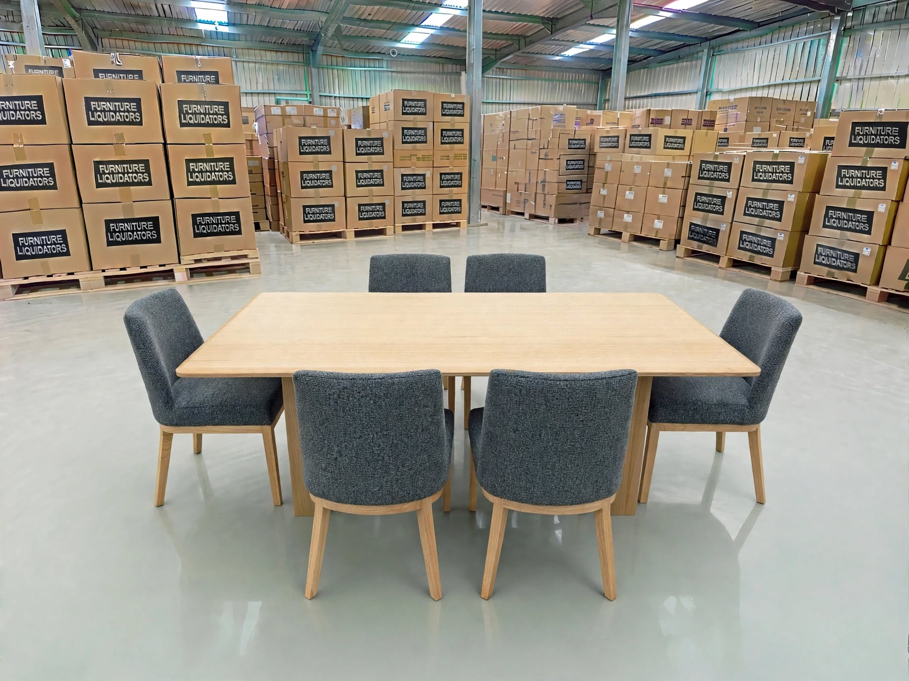 Mitcham 7 Piece Dining Setting With Ginko Chairs