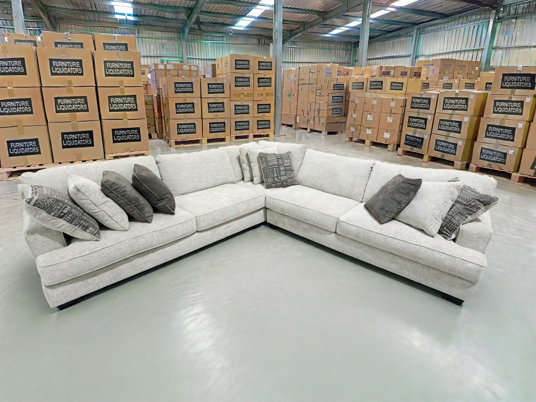 Cyprus 3pce Corner Lounge Inc 10 Scatter Cushions