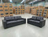 Abbie 3+2 Full leather Lounge Matt Black