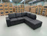 Denzo RHF Chaise Lounge With Trundle Bed & Storage Ottoman Soft Black Rhino
