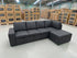 Denzo RHF Chaise Lounge With Trundle Bed & Storage Ottoman Soft Black Rhino