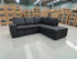 Denzo RHF Chaise Lounge With Trundle Bed & Storage Ottoman Soft Black Rhino