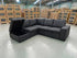 Denzo LHF Chaise Lounge With Trundle Bed & Storage Ottoman Soft Black Rhino