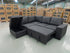 Denzo LHF Chaise Lounge With Trundle Bed & Storage Ottoman Soft Black Rhino