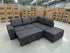 Denzo RHF Chaise Lounge With Trundle Bed & Storage Ottoman Soft Black Rhino