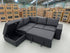 Denzo LHF Chaise Lounge With Trundle Bed & Storage Ottoman Soft Black Rhino