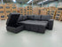 Denzo LHF Chaise Lounge With Trundle Bed & Storage Ottoman Soft Black Rhino