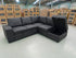 Denzo RHF Chaise Lounge With Trundle Bed & Storage Ottoman Soft Black Rhino