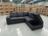 Denzo RHF Chaise Lounge With Trundle Bed & Storage Ottoman Soft Black Rhino