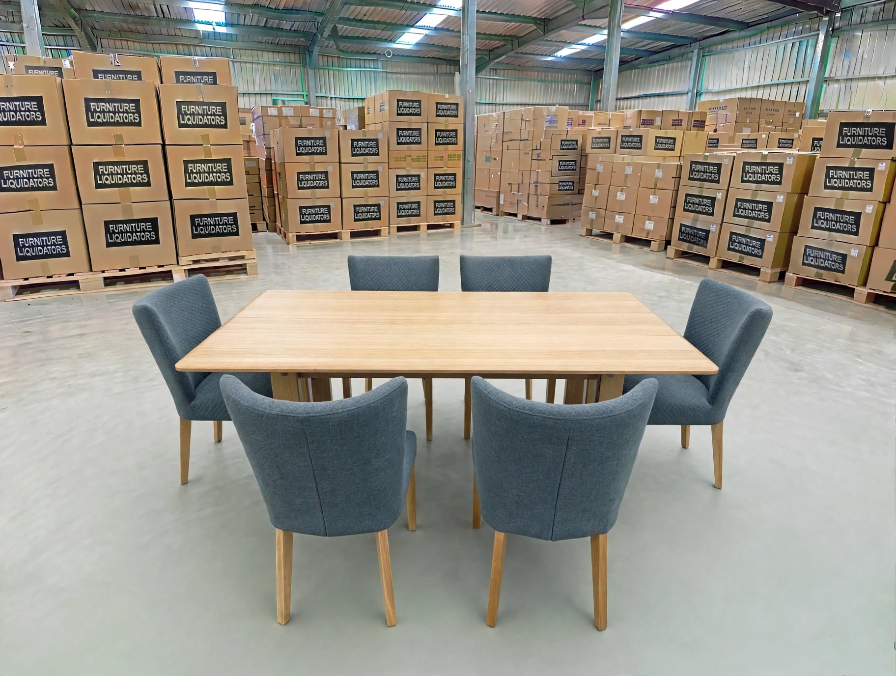 Mitcham Dining Range 2100 7 PCE Set with Tobago Charcoal