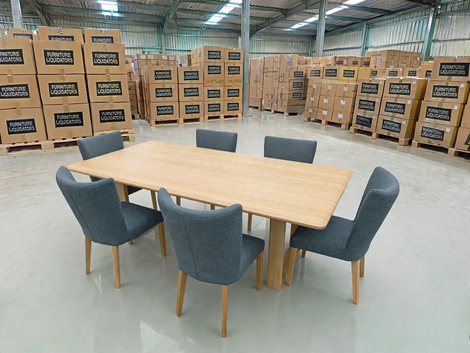 Mitcham Dining Range 2100 7 PCE Set with Tobago Charcoal