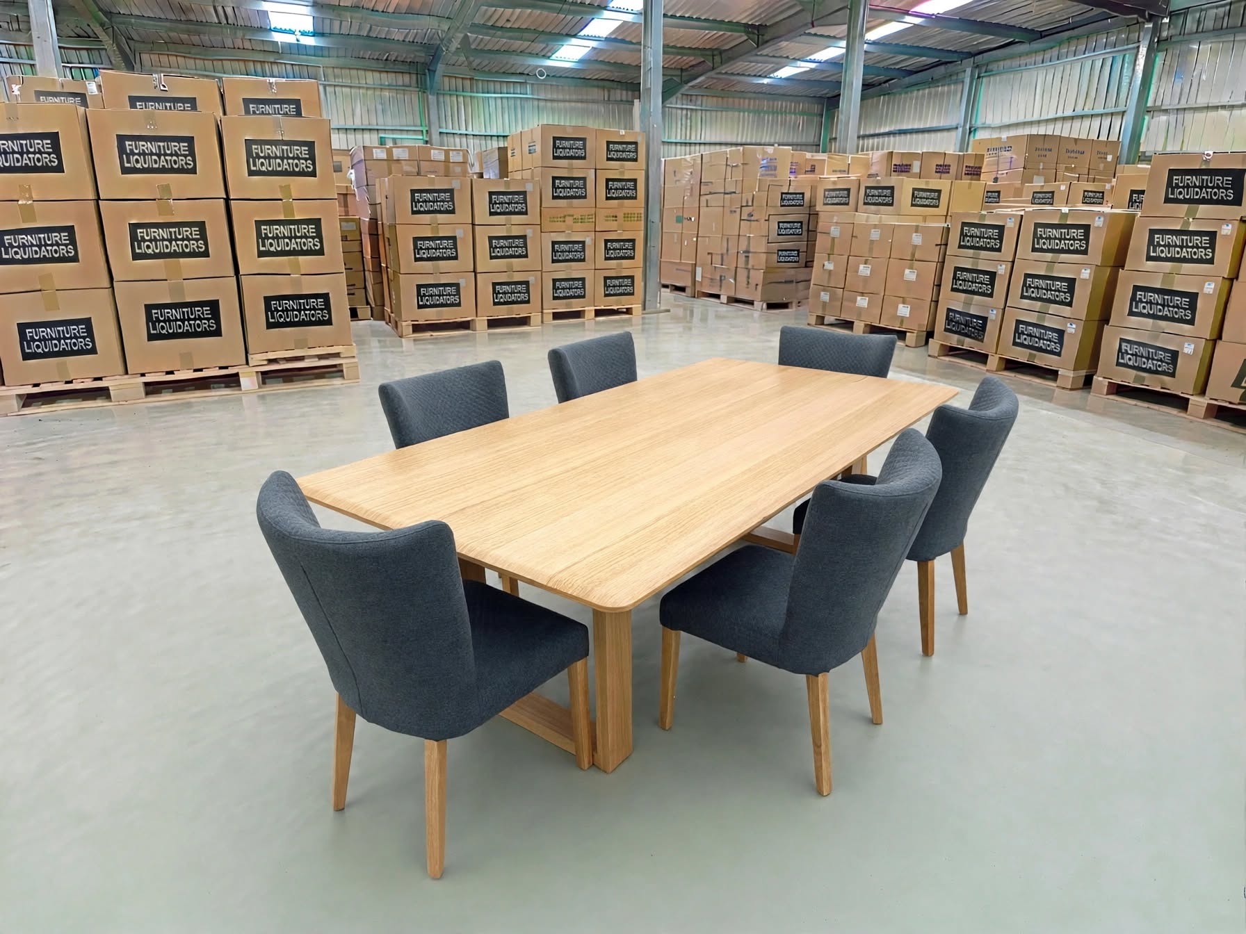 Mitcham Dining Range 2100 7 PCE Set with Tobago Charcoal