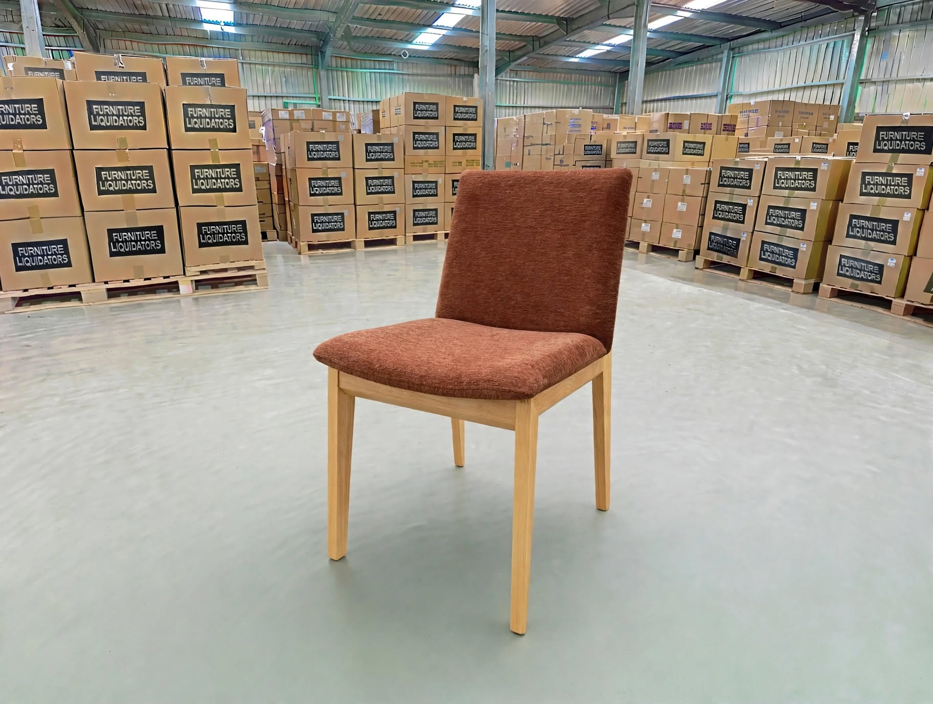 Alexa Dining Chair Rust Upholstery