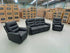 Barrett 3 Piece Leather Recliner Package In Black