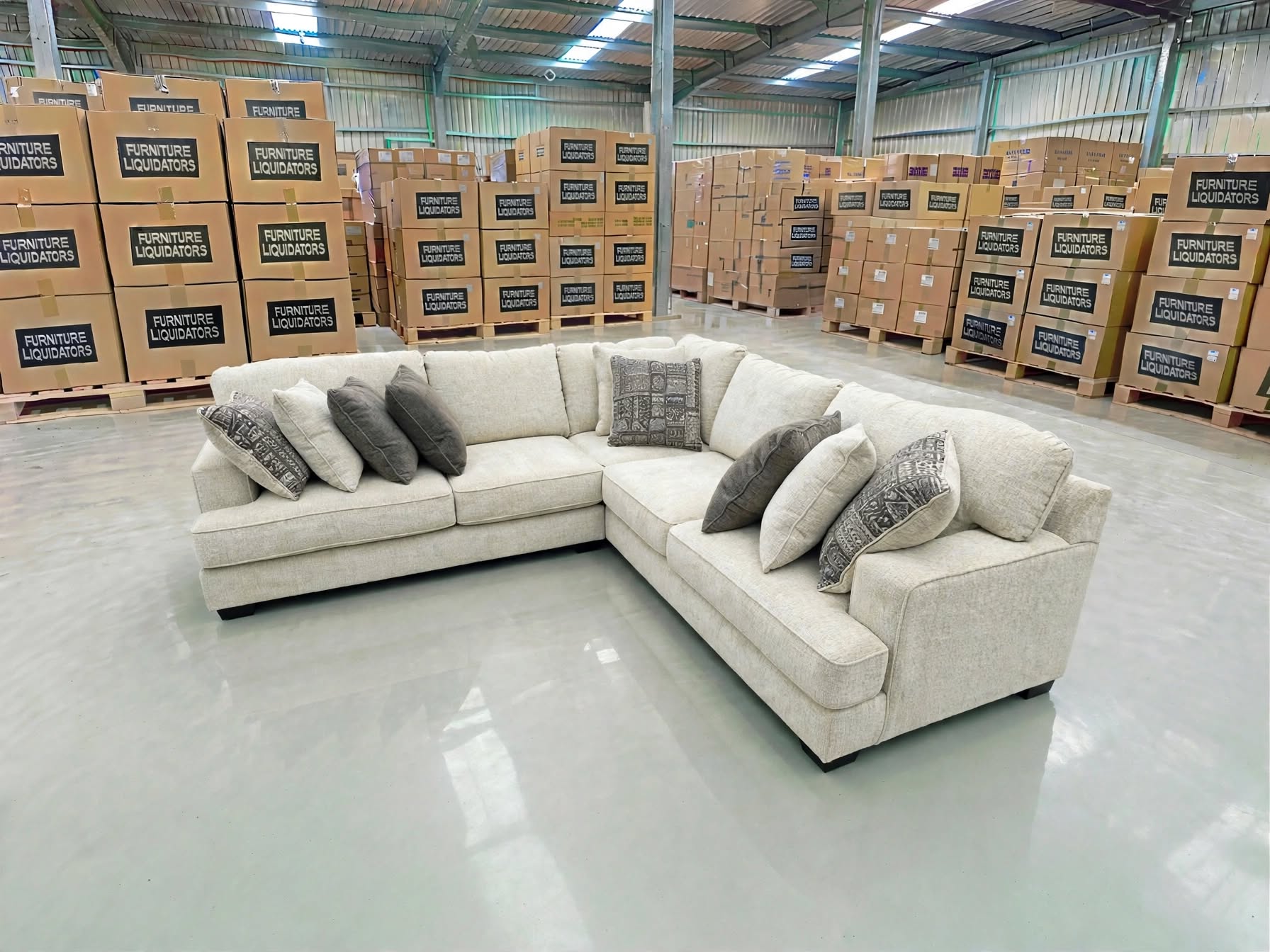 Cyprus 3pce Corner Lounge Inc 10 Scatter Cushions